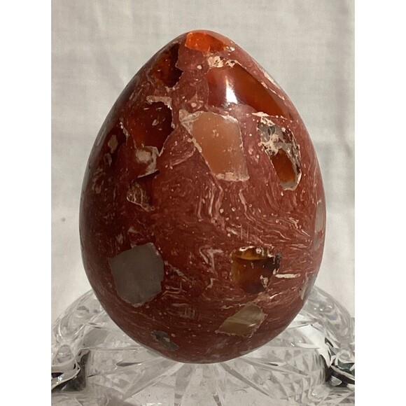 Mexican Fire Opal Egg Solid Stone Easter Egg Decor Paperweight Polished - Picture 14 of 14
